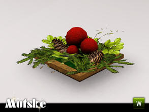 Sims 3 — Christmas Table Decoration by Mutske — 3 recolorable part. Made by Mutske@TSR. TSRAA.