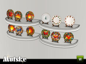 Sims 3 — Christmas Standing Plate by Mutske — 2 recolorable part. Made by Mutske@TSR. TSRAA.