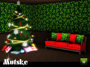 Sims 3 — Christmas Holly Pattern by Mutske — Christmas pattern Holly