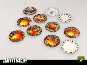 Sims 3 — Christmas Plate by Mutske — 1 recolorable part. Made by Mutske@TSR. TSRAA.
