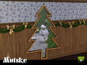 Sims 3 — Christmas tree Window 2x1 by Mutske — 2 recolorable parts. Made by Mutske@TSR. TSRAA. 