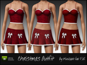 Sims 3 — Corset and Miniskirt Christmas Outfit by minicart — Pretty Christmas outfit for your female young adult/adult