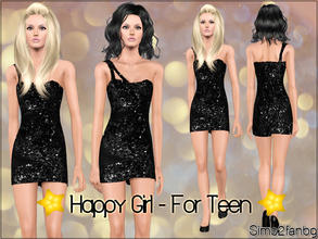 Sims 3 — Happy Girl - For Teen by sims2fanbg — .:Happy Girl:. Dress for Teen in 3 recolors,Recolorable,Launcher