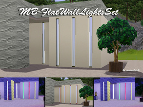 Sims 3 — MB-FlatWallLightsSet by matomibotaki — Wall lights set with 5 tall wall-lamps in white, blue, green, red and
