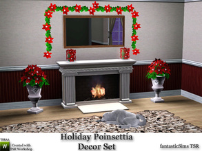 Sims 3 — Holiday Poinsettia Decor Set by fantasticSims — Decorate for the holidays! Beautiful poinsettia decor for your