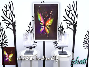 Sims 3 — Electric Butterfly Painting_xhaii by xhaii2 — Electric Butterfly Painting