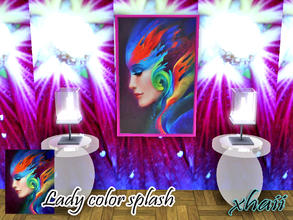Sims 3 — Lady ColorSplash Painting_xhaii by xhaii2 — Lady Color Splash Painting