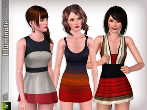 Sims 3 — FS 59 Illuminate by katelys — 3 new colourful dresses for adult and young adult women. Merry Christmas!