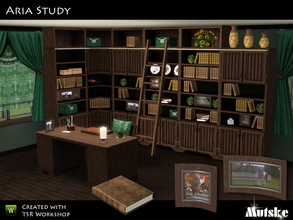 Sims 3 — Aria Study by Mutske — Here is the 12th part of the Aria serie, the study / office. You can mix with other Aria
