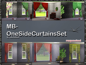 Sims 3 — MB-OneSideCurtainsSet by matomibotaki — A requested curtains set, one side curtains, you can use them single or
