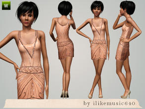 Sims 3 — Pale Pink Glitter Party Dress by ILikeMusic640 — pink sparkly dress