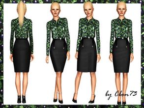 Sims 3 — Pency Printed Shirt  by Cbon73 — Elegant, pency printed shirt. Female Adult and Young-Adult. Everyday and Formal