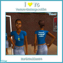 Sims 2 — I Heart TC - (TF Blue) by EarthGoddess54 — For you TC addicts out there, a blue t-shirt for teen females. Enjoy!