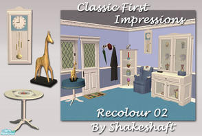 Sims 2 — Classic First Impressions: Recolour 02 by Shakeshaft — A recolour of my Hallway Set, with White wood finishes,