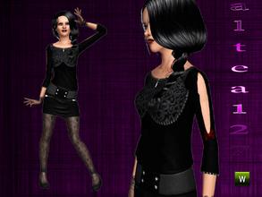 Sims 3 — Dark top Susy by altea127 — Top with cracks and applications