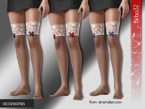Sims 3 — Ribbon stockings by Birba32 — Perfect for Christmas holidays, 3 recolorable areas.