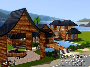 Sims 3 — Amakan Modern Living by xhaii2 — A The traditional Filipino house made up of wood and originally the roof is