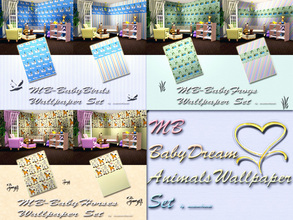 Sims 3 — MB-BabyDreamAnimalsWallpaperSet by matomibotaki — 6 wallpapers with little cute animal-designs for your little