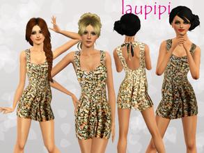 Sims 3 — LP Nice Girl - not recolorable by laupipi2 — Garment of flowers with the back to the air and a bow