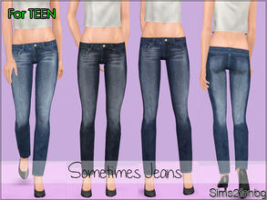 Sims 3 — Sometimes - Jeans - For TEEN by sims2fanbg — .:Sometimes For TEEN:. Jeans in 3 recolors,Recolorable,Launcher