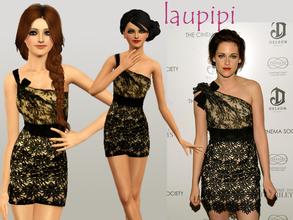 Sims 3 — LP Kristen Stewart Dress by laupipi2 — Garment of lace with a black tape about the waist inspired by Kristen
