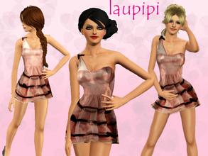 Sims 3 — LP You & Me by laupipi2 — Dress made in tulle with many black laces and only one shoulder