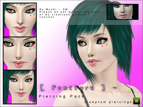 Sims 3 — [ Puncture ] Septum Piercing Pack by Screaming_Mustard — Ola! Here is a set of three new septum piercings for