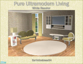Sims 2 — Pure Ultramodern - White by EarthGoddess54 — The long anticipated white recolor. :) Set includes: chair, coffee