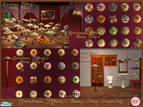 Sims 2 — Grandmaw Tiffanys Lamp Shop SuperSet by DOT — Grandmaw Tiffanys Lamp Shop *Mix and Match* Tiffany Table, Floor