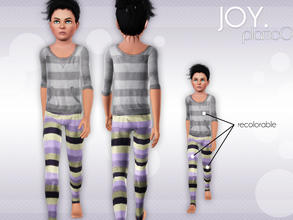 Sims 3 — JOY. *FOR CHILDREN* by plamc0 — New outfit to upgrade your child's wardrobe! Comes in three color presets, but