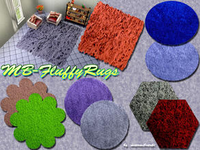 Sims 3 — MB-FluffyRugs by matomibotaki — MB-FluffyRugs, 5 rugs in different shapes , size 4x4 , all recolorable, based on