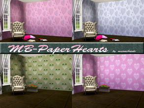 Sims 3 — MB-PaperHearts by matomibotaki — MB-PaperHearts, 2 wallpapers with 2 recolorable areas, by matomibotaki.