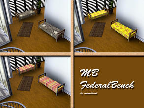 Sims 3 — MB-FederalBench by matomibotaki — MB-FederalBench, new mesh by matomibotaki, 2 recolorable parts.