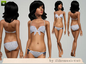 Sims 3 — Stripe Bikini AF by ILikeMusic640 — categorized under one-pieces