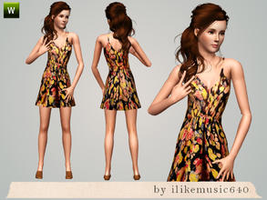 Sims 3 — Floral Beach Dress AF by ILikeMusic640 — not recolorable