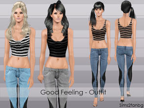 Sims 3 — Good Feeling - Outfit by sims2fanbg — .:Good Feeling:. Outfit with jeans and top in 3