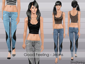 Sims 3 — Good Feeling - Jeans by sims2fanbg — .:Good Feeling:. Jeans in 3 recolors,Recolorable,Launcher Thumbnail. I hope