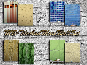 Sims 3 — MB-TileAndMoreWallSet by matomibotaki — 8 wallcovers to style your sims homes more individual and colorful.