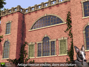 Sims 3 — Antique Venetian build set by Cyclonesue — Antique Venetian windows, doors and matching shutters for that