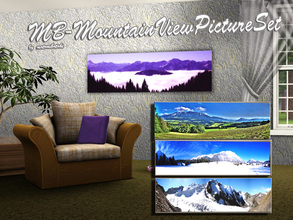 Sims 3 — MB-MountainViewPictureSet by matomibotaki — MB-MountainView, 3x1 new mesh with 3 recolors, 4 beautiful mountain