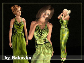 Sims 3 — Dress Drapes Female by bukovka — Silk dress with a drapery