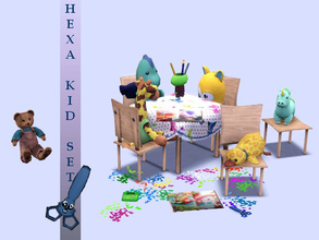 Sims 3 — Hexa Kid Set by Flovv — An unusual set for children: chairs and tables for the toys. Now they can have a tea