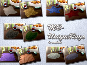 Sims 3 — MB-UniqueRugs by matomibotaki — MB-UniqueRugs, 4x4 rugs with unusual forms, fluffy and soft, all recolorable, by
