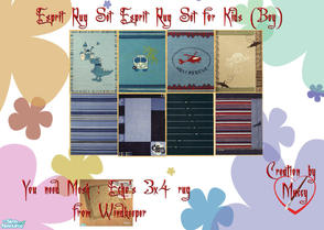 Sims 2 — Esprit Rug Set for Kids (Boy) by Muccy — This is the Rug Recolor Set. I thank Windkeeper and Echo for the