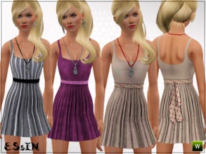 Sims 3 — Retro Dress (For Maternity) by ESsiN — *Y.Adult-Adult *Everday-Formal *3 Recolorable Parts *Pregnant can use.