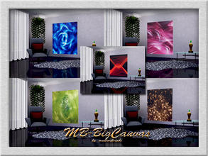 Sims 3 — MB-BigCanvas by matomibotaki — MB-BigCanvas,5 large abstract paintings in different colors, by matomibotaki.