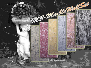 Sims 3 — MB-MarbleWallSet by matomibotaki — MB-MarbleWallSet, 6 walls each with 2 recolorable areas, marble make your
