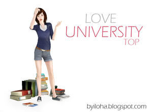 Sims 3 — (BY Iloha) University Top by fen0mn — Visit my blog for more upcoming works http://byiloha.blogspot.com/