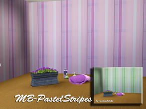 Sims 3 — MB-PastelStripes by matomibotaki — Geometric pattern with 4 recolorable areas, by matomibotaki.