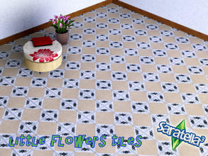 Sims 3 — Little flowers tiles by saratella — a handmade tile with floral